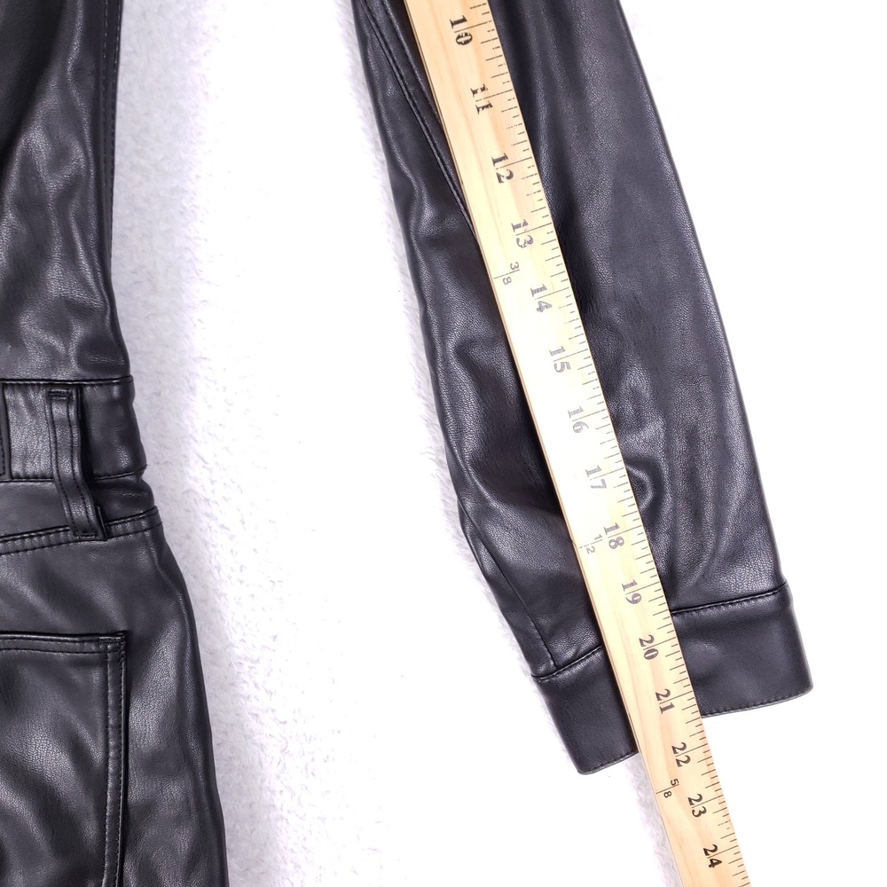 Pistola Faux Leather Dress Womens XS Long Sleeve Mini Black Vegan Utility Moto - Picture 10 of 10